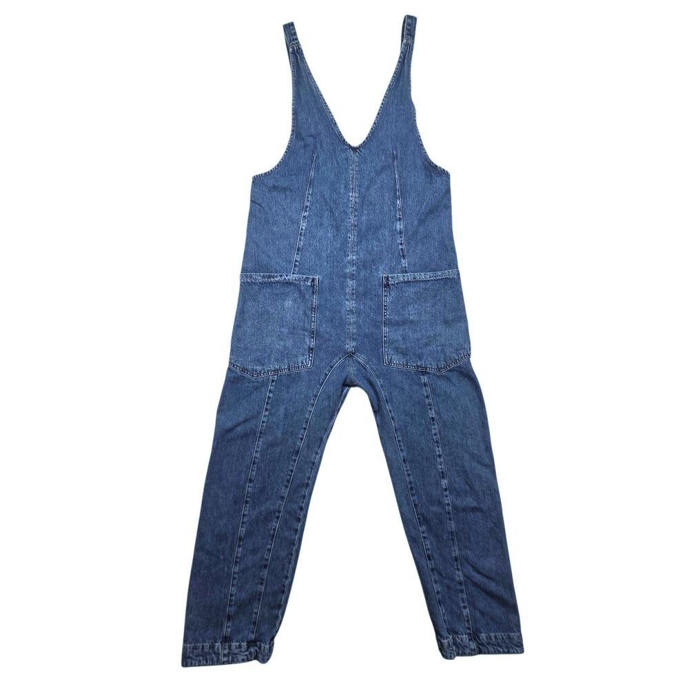Vintage Free People We The Free Denim Baggy Overalls Womens M Blue Jumpsuit